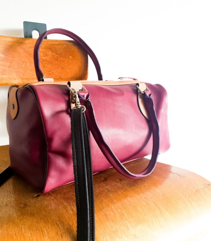 sac à main en cuir format moyen sac bowling en cuir pour femme maroquinerie artisanale maela créations made in france à audierne