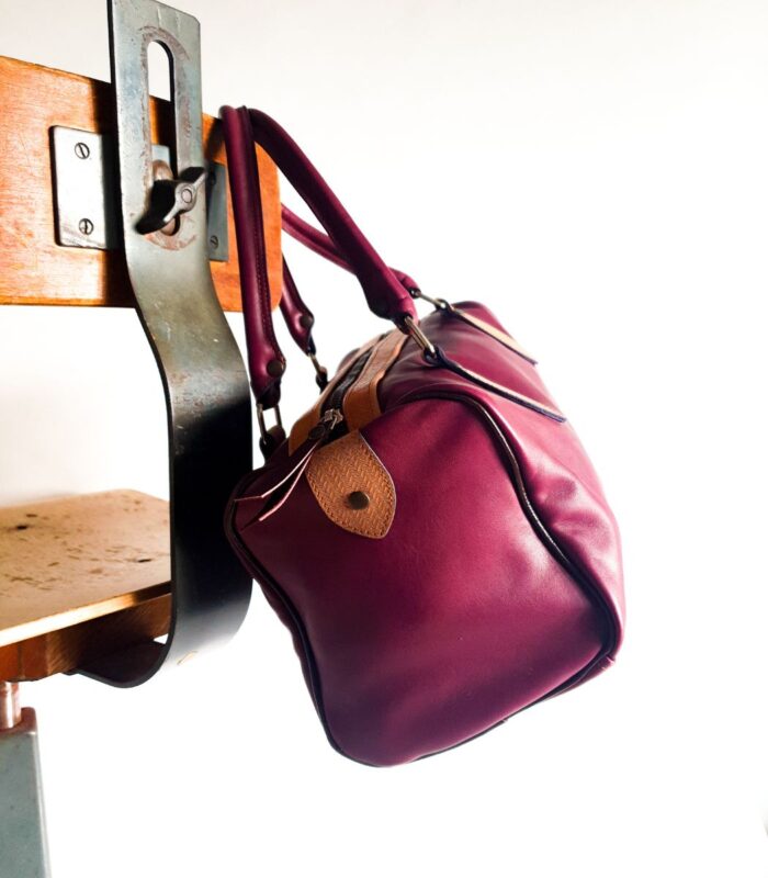 sac à main en cuir format moyen sac bowling en cuir pour femme maroquinerie artisanale maela créations made in france à audierne