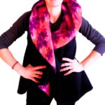 Cape réversible sans manche "mirza", une création originale et élégante. Maela création, créatrice de mode, vêtement femme taille unique.