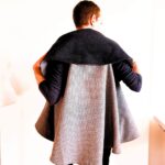 Cape réversible sans manche "mirza", une création originale et élégante. Maela création, créatrice de mode, vêtement femme taille unique.