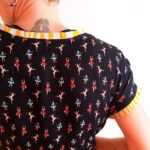 T-shirt pour femme. Fabrication artisanal en tissus haute couture upcyclé. Haut femme original. Classique incontournable. top coloré femme "Nina"