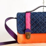 Cartable coloré cuir, sac cartable à bandoulière pour femme. "Odette", sacoche cuir, satchel bag, cartable bandoulière pour femme. Sac en cuir fait main. Maela créatrions, créatrice de maroquinerie artisanale à Audierne, Finistère, Bretagne.