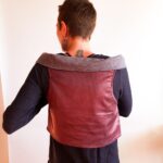 Gilet reversible court sans manches, fabrication artisanale à Audierne. Gilet sans manches élégant et original en laine, création fait main.