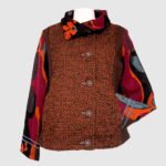 veste marron laine, veste bordeaux, rouille, bleu veste originale et colorée veste en laine, veste courte, veste chaude, coupe vent laine. Fabrication artisanale à Audierne, Finistère Bretagne.