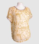 T-shirt artisanal pour femme "Nina", haut coupe classique et élégante fabriqué en France à Audierne (29)