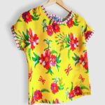 T-shirt artisanal pour femme "Nina", haut coupe classique et élégante fabriqué en France à Audierne (29)