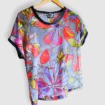 T-shirt artisanal pour femme "Nina", haut coupe classique et élégante fabriqué en France à Audierne (29)