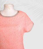 T-shirt artisanal pour femme "Nina", haut coupe classique et élégante fabriqué en France à Audierne (29)